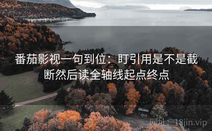番茄影视一句到位:盯引用是不是截断然后读全轴线起点终点 番茄影视一句到位:盯引用是不是截断然后读全轴线起点终点